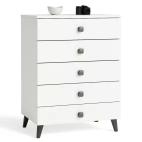   AKORD Mobi K-05 Modern Fiókos Komód Laminált Fehér-Fekete
