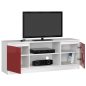 Tv Szekrény 140 cm 2a 1p Fehér / Piros Fényes
