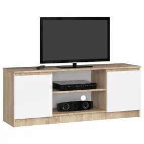 AKORD Modern TV Szekrény 140 Sonoma Tölgy Fehér