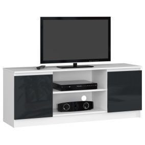 Tv Szekrény 140 cm 2a 1p Fehér / Grafit Fényes
