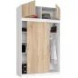   AKORD CLP Tolóajtós Rátétszekrény Laminált Fehér-Sonoma Tölgy 150cm