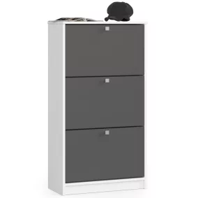   AKORD Classic 3-Ajtós Cipősszekrény Laminált Fehér-Grafit