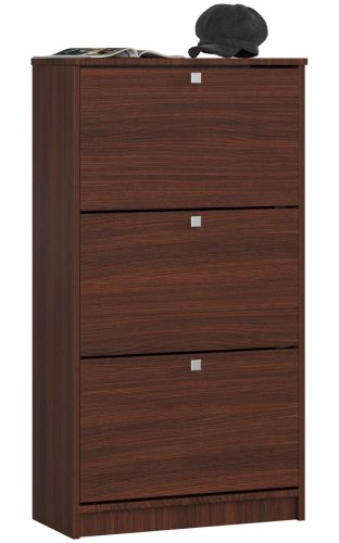 AKORD Klasszikus Cipősszekrény 3-Ajtós Laminált Wenge