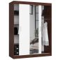   AKORD CLP Tolóajtós Szekrény Wenge-Fehér Tükörrel 150cm