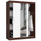  AKORD CLP Tolóajtós Szekrény Wenge-Fehér Tükörrel 150cm