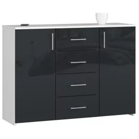 AKORD K45 Magasfényű Grafit Komód MDF Fehér-Grafit