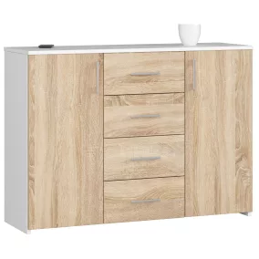 AKORD K45 Klasszikus Komód Laminált Fehér-Sonoma Tölgy