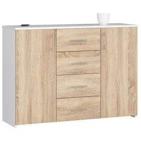 AKORD K45 Klasszikus Komód Laminált Fehér-Sonoma Tölgy