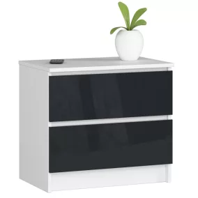 AKORD CLP Kétfiókos Magasfényű Grafit Komód