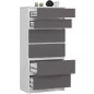   AKORD CLP K60 Fiókos Komód Laminált Fehér-Szürke 6-Fiókos