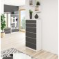 AKORD CLP K60 Fiókos Komód Laminált Fehér-Szürke 6-Fiókos