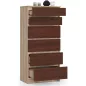 AKORD CLP 6-Fiókos Komód Sonoma Tölgy/Wenge Laminált