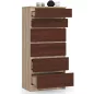 AKORD CLP 6-Fiókos Komód Sonoma Tölgy/Wenge Laminált