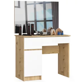   AKORD CLP P-2/SL Artisan Tölgy Fésülködőasztal Tükörrel Fehér