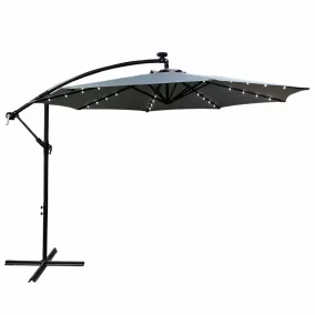  Fancy Garden MILIN LED Világítású Világosszürke Kerti Napernyő