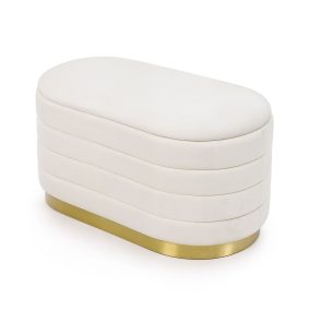 AKORD BELLA Tárolós Puff Welur Krém Modern Glamour