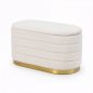 AKORD BELLA Tárolós Puff Welur Krém Modern Glamour