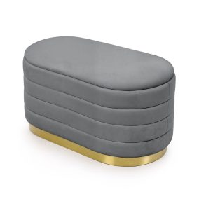 AKORD BELLA Tárolós Puff Welur Grafitszürke