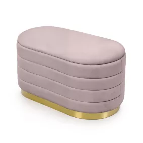   AKORD BELLA Tárolós Puff Bársony Púderrózsaszín Modern Glamour