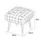 AKORD DOTTY Pufa Tapicerowana Welur Jasny Szary Plecione Siedzisko