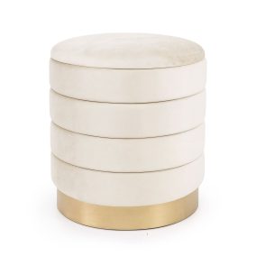 AKORD LUNA pufa tárolórekeszes welur krém modern glamour