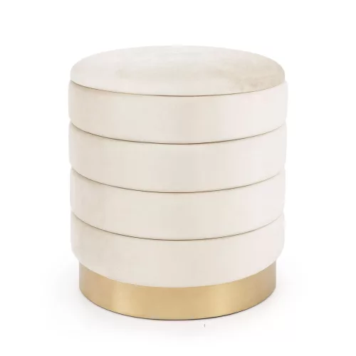 AKORD LUNA Pufa Welur Krémszínű Tárolórekesszel