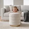 AKORD LUNA Pufa Welur Krémszínű Tárolórekesszel