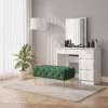 AKORD Madrid tapicerowana pufa welur butelkowa zieleń glamour