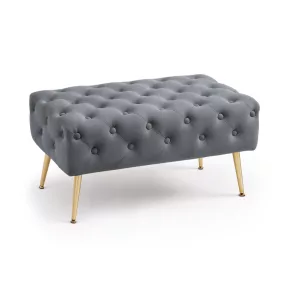 AKORD Madrid Pufa Welur Grafitowy Pikowany Glamour