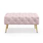   AKORD Madrid Tapicerowana Pufa Welurowa Pudrowy Róż Pikowana z Metalowymi Nogami