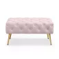 AKORD Madrid Tapicerowana Pufa Welurowa Pudrowy Róż Pikowana