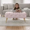 AKORD Madrid Tapicerowana Pufa Welurowa Pudrowy Róż Pikowana