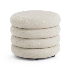 AKORD Mollis Tároló Puff Teddy Anyag Mglista Biel 55 cm