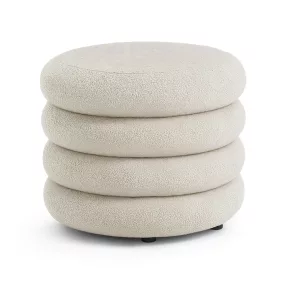 AKORD Mollis Tároló Puff Teddy Anyag Mglista Biel 55 cm
