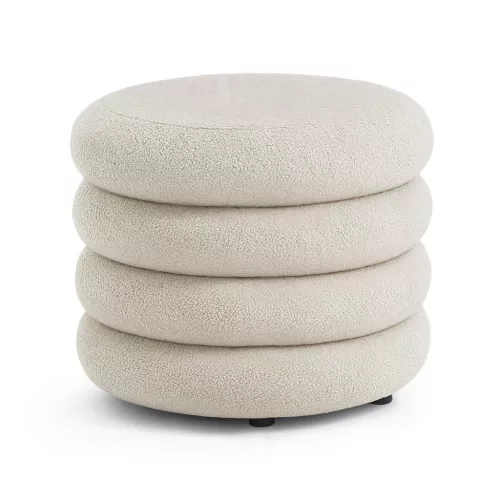 AKORD Mollis Tároló Puff Teddy Anyag Mglista Biel 55 cm
