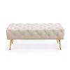 AKORD Monaco Tapicerowana Ławka Welurowa Beżowa Glamour