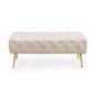 AKORD Monaco Tapicerowana Ławka Welurowa Beżowa Glamour