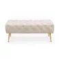 AKORD Monaco Tapicerowana Ławka Welurowa Beżowa Pikowana
