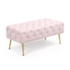 AKORD Monaco Tapicerowana Ławka Welurowa Pudrowy Róż Pikowana