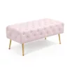 AKORD Monaco Tapicerowana Ławka Welurowa Pudrowy Róż Pikowana