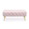 AKORD Monaco Tapicerowana Ławka Welurowa Pudrowy Róż Pikowana