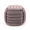 AKORD NILO Tapicerowana Pufa Welur Przygaszony Róż Pleciony Design