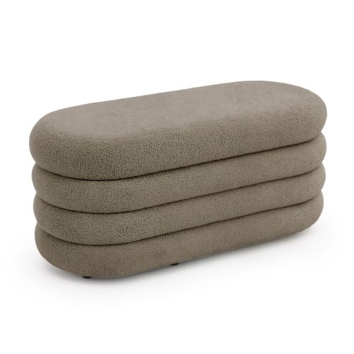 AKORD PUFFO Tapicerowana Pufa ze Schowkiem Teddy Mocha