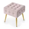 AKORD Furniture Factory QUADRA Pufa Welur Pudrowy Róż Pikowana
