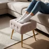 AKORD Furniture Factory QUADRA Pufa Welur Pudrowy Róż Pikowana