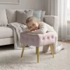 AKORD Furniture Factory QUADRA Pufa Welur Pudrowy Róż Pikowana