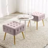 AKORD Furniture Factory QUADRA Pufa Welur Pudrowy Róż Pikowana