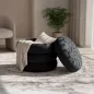 AKORD SNUGGO Pufa Welur Czarny Otwierana