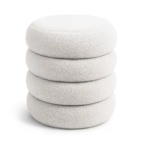 AKORD SNUGGO Nyitható Puff Teddy Anyag Mglista Biel 42 cm