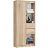 AKORD CLP R15 80 cm regál laminált sonoma tölgy 1 ajtós 2 fiókos